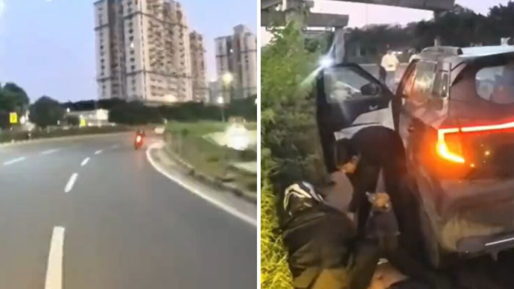 Gurugram Bike Accident: Shocking Video Shows Speeding Rider Crashing Into Mahindra SUV, With BJP...