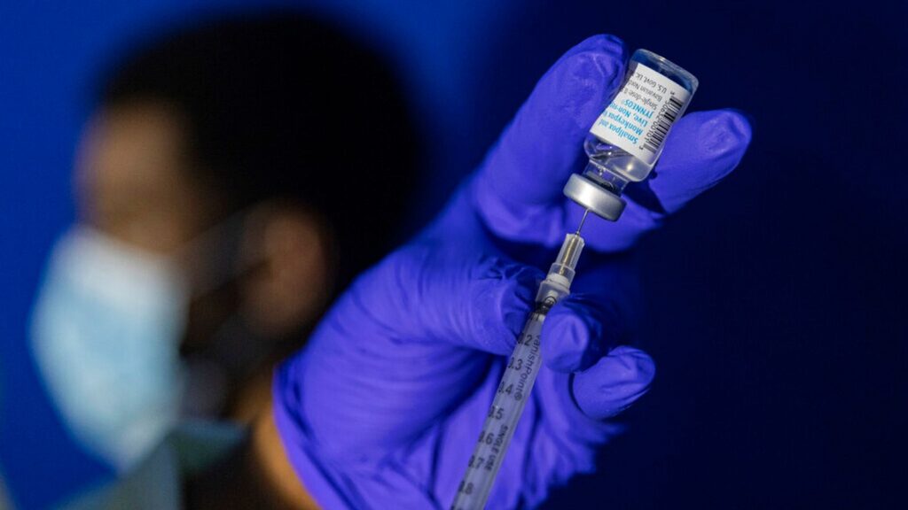 A health professional prepares a syringe with the mpox vaccine. File pic: AP