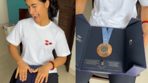 Watch: Manu Bhaker Winks And Gives Killer Smile While Unboxing The Blue Box Containing Her Olympic Bronze Medal