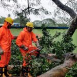 चक्रवात दाना के भारत पहुंचने से बाढ़ का खतरा, बिजली लाइनें और पेड़ उखड़े | मौसम समाचार