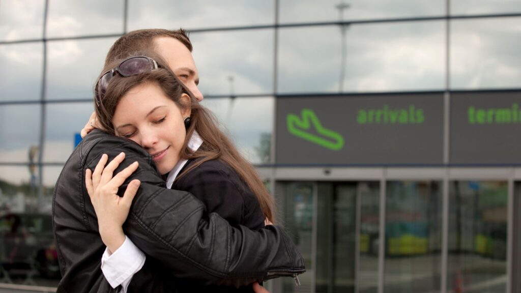 Two people at the airport. Pic: iStock