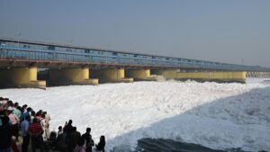 त्योहारी सीजन से पहले दिल्ली में यमुना नदी में झाग छा गया है, जिससे स्वास्थ्य को खतरा पैदा हो गया है