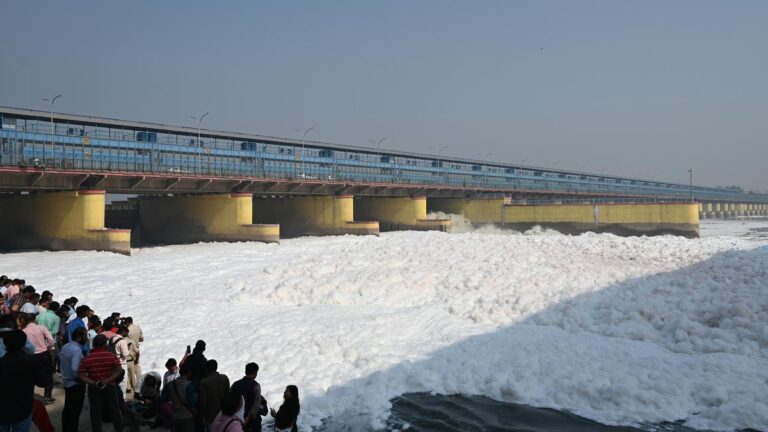 त्योहारी सीजन से पहले दिल्ली में यमुना नदी में झाग छा गया है, जिससे स्वास्थ्य को खतरा पैदा हो गया है