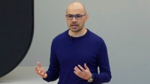 FILE - Demis Hassabis, CEO of DeepMind Technologies, speaks at a Google I/O event in Mountain View, Calif., Tuesday, May 14, 2024. (AP Photo/Jeff Chiu, File)