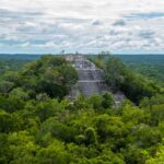 Calakmul pyramids among the trees in Campeche, Mexico stock photo. Pic: iStock