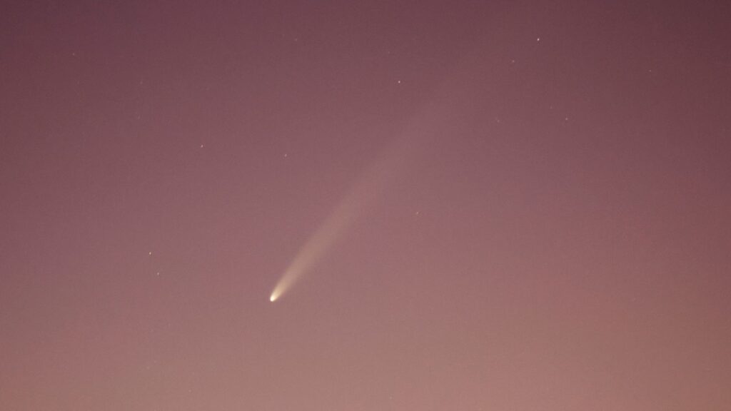 The A3 Comet photographed before dawn from Gran Canaria on 27 September 2024. Pic: Reuters