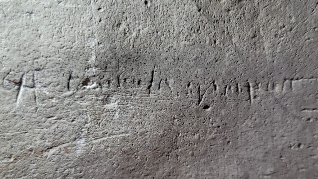 Some of the witches writing found at the historic site. Pic: English Heritage