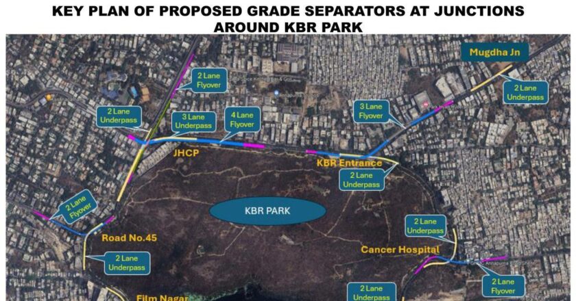 3 दिसंबर को हैदराबाद के केबीआर पार्क के आसपास फ्लाईओवर का शिलान्यास