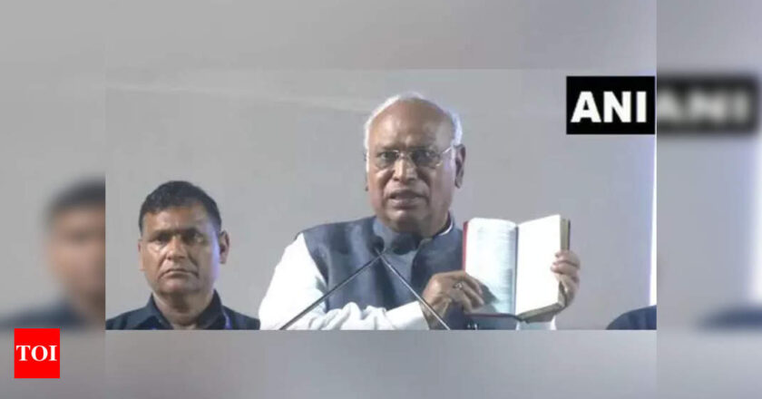 ‘Sahab, ismein sab kuch likha hai’: Kharge slams Modi’s ’empty Constitution’ remarks, urges Congress to send PM a copy | India News