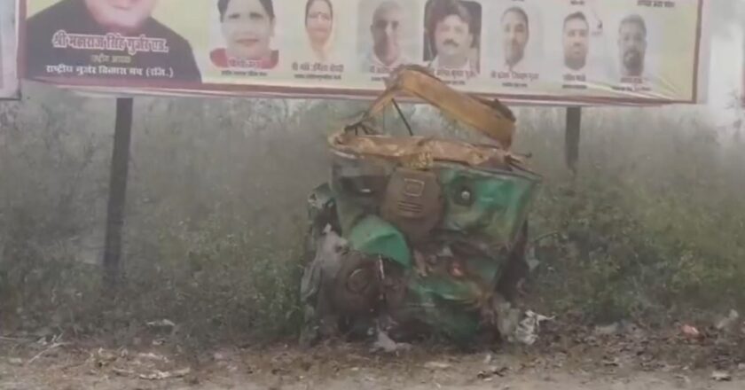 बिजनौर में कार-ऑटो की टक्कर में नवविवाहित जोड़े समेत 7 लोगों की मौत; दृश्य सतह