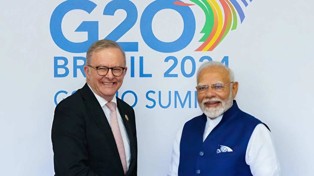 भारत और ऑस्ट्रेलिया ने G20 शिखर सम्मेलन में नवीकरणीय ऊर्जा साझेदारी शुरू की