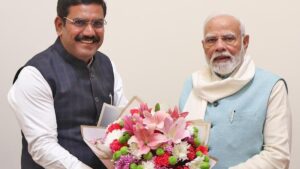 Vijayendra meets Modi as he completes one year in office as Karnataka BJP chief