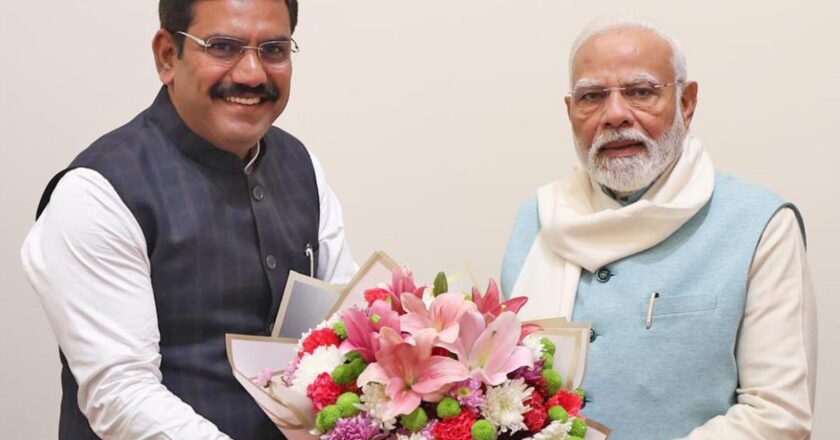 Vijayendra meets Modi as he completes one year in office as Karnataka BJP chief