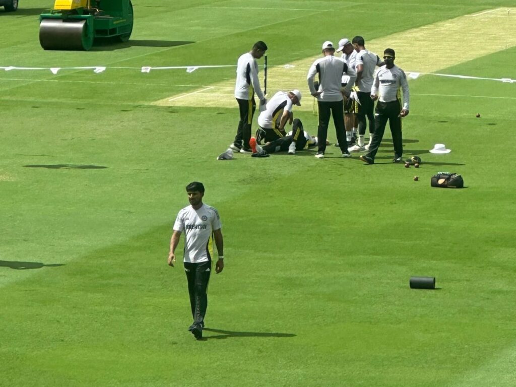 Scary! Indian Support Staff Member Hit On His Head During Fielding Drill At Gabba