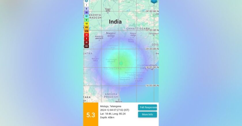 तेलंगाना के मुलुगु जिले में 5.3 तीव्रता का भूकंप आया, किसी के हताहत होने की खबर नहीं; दृश्य सतह