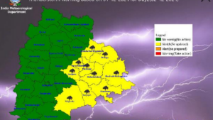 सोमवार को तेलंगाना के 10 जिलों में तूफान का अलर्ट