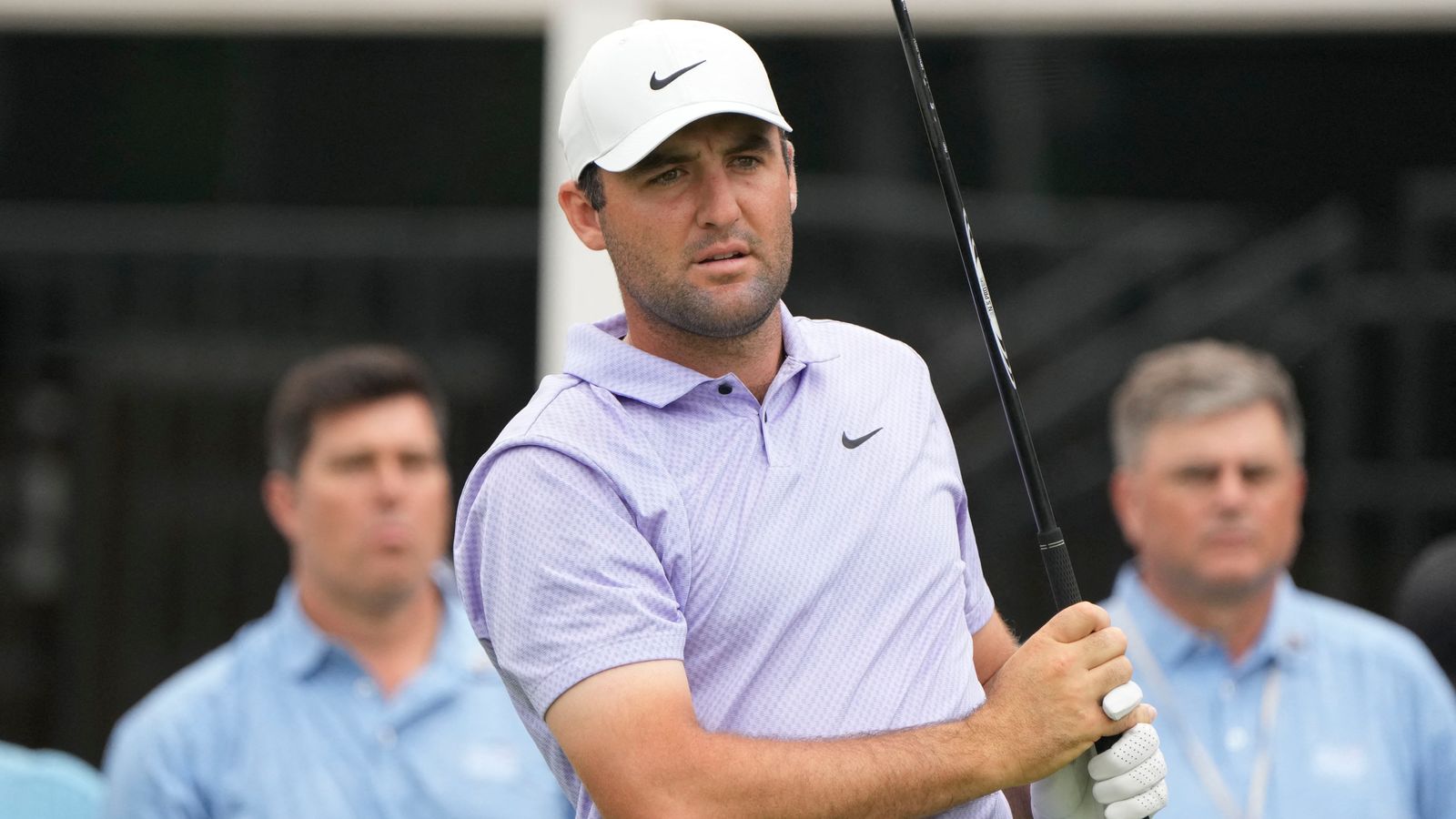 Scottie Scheffler plays his shot on the seventeenth tee during the second round of the Charles Schwab Challenge golf tournament. Pic: Reuters/USA TODAY Sports