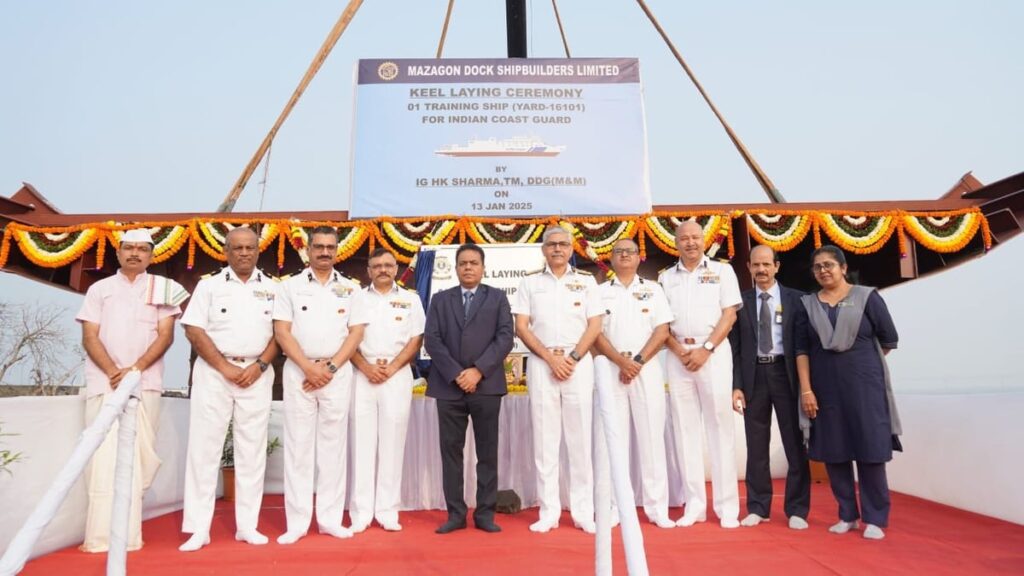 Keel Laying Ceremony Of Training Ship For ICG held at MDL