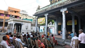 उत्तरी चेन्नई में एक मंदिर जहां लोग वार्षिक कर्नाटक संगीत समारोहों में भाग लेने के लिए इकट्ठा होते हैं