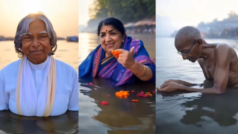 एपीजे अब्दुल कलाम से लेकर लता मंगेशकर तक, एआई-जनित वीडियो की कल्पना की जाती है कि भारतीय किंवदंतियों को महा कुंभ 2025 में पवित्र डुबकी लगाते हैं