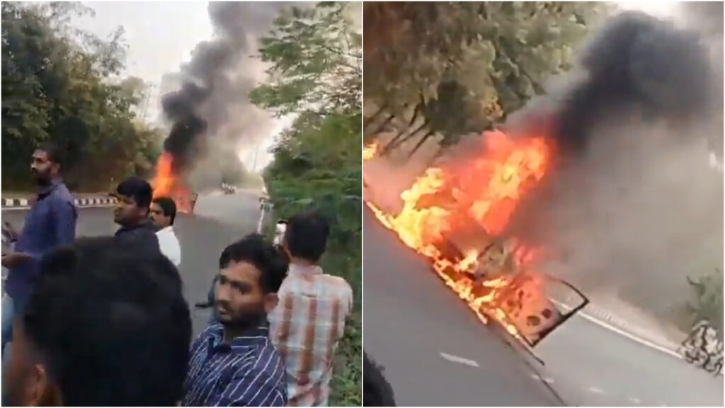 VIDEO: Couple Burns Themselves Alive Inside Car In Telangana; Allege Blackmail & Harassment In...