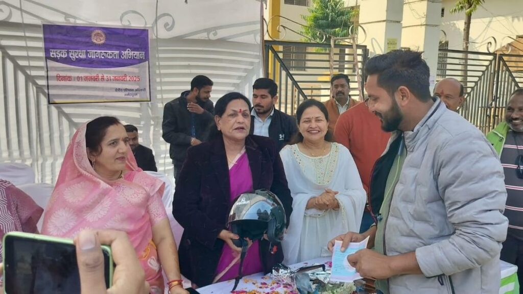 Free Helmets Distributed To Promote Road Safety In Narmadapuram