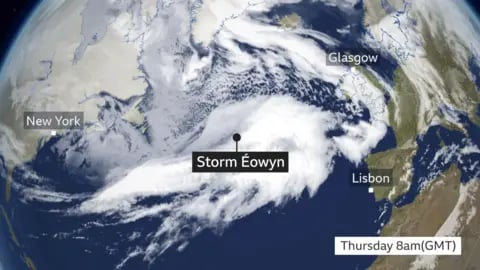 Storm Éowyn Strikes: Red Warnings Issued Across UK & Ireland As Hurricane-Force Winds Loom; City...