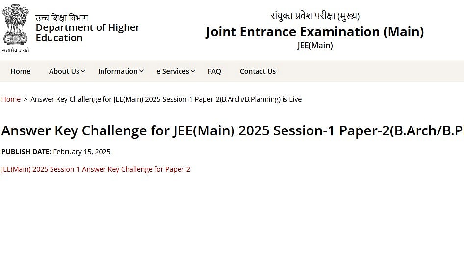 JEE Main 2025: Last Chance To Raise Objections For BArch/BPlanning Answer Key By Today, 11:50 PM At...