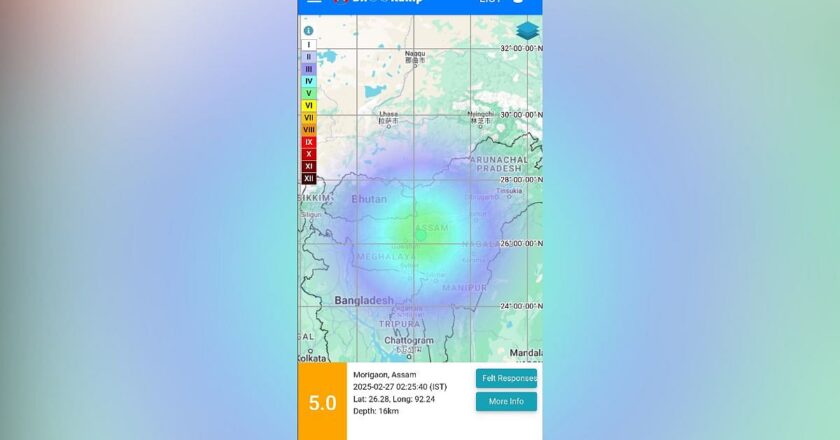 परिमाण 5.0 भूकंप असम के मोरीगांव पर हमला करता है, कोई हताहत नहीं हुआ