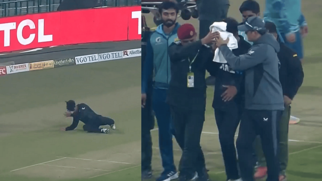 Rachin Ravindra Carried Off Bleeding After Severe Head Injury In Tri-Series Opener Against Pakistan;...