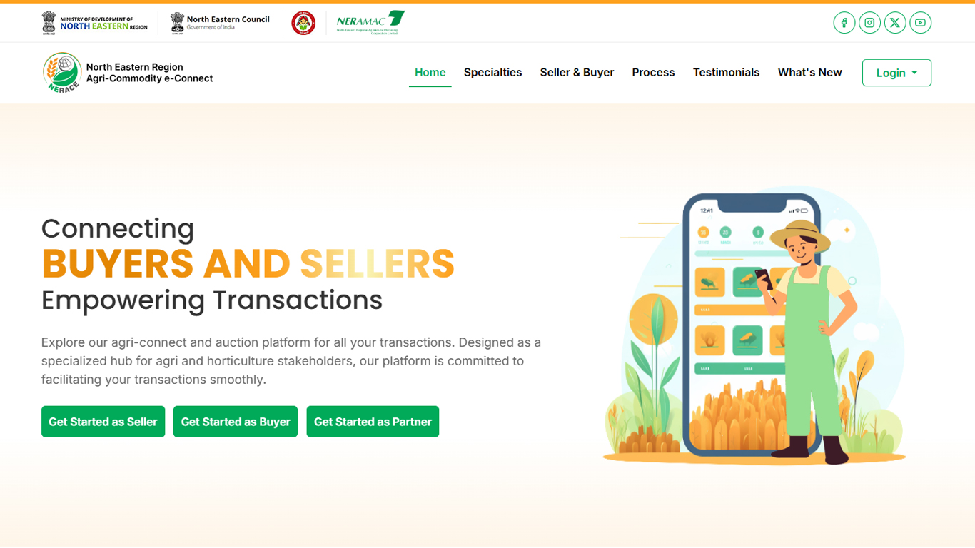 एनई-रेस पोर्टल पूरी तरह से चालू है, पूर्वोत्तर किसानों को देश भर के खरीदारों से जोड़ता है