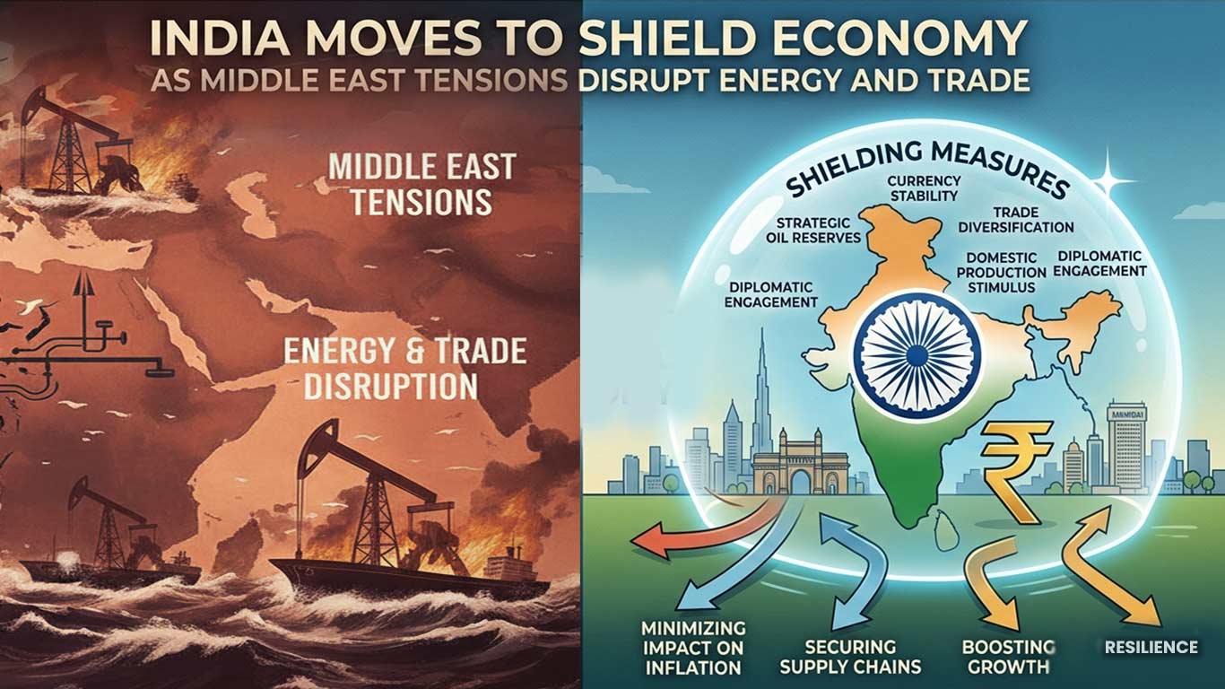 मध्य पूर्व में तनाव के कारण ऊर्जा और व्यापार बाधित होने के कारण भारत अर्थव्यवस्था की रक्षा के लिए आगे बढ़ रहा है